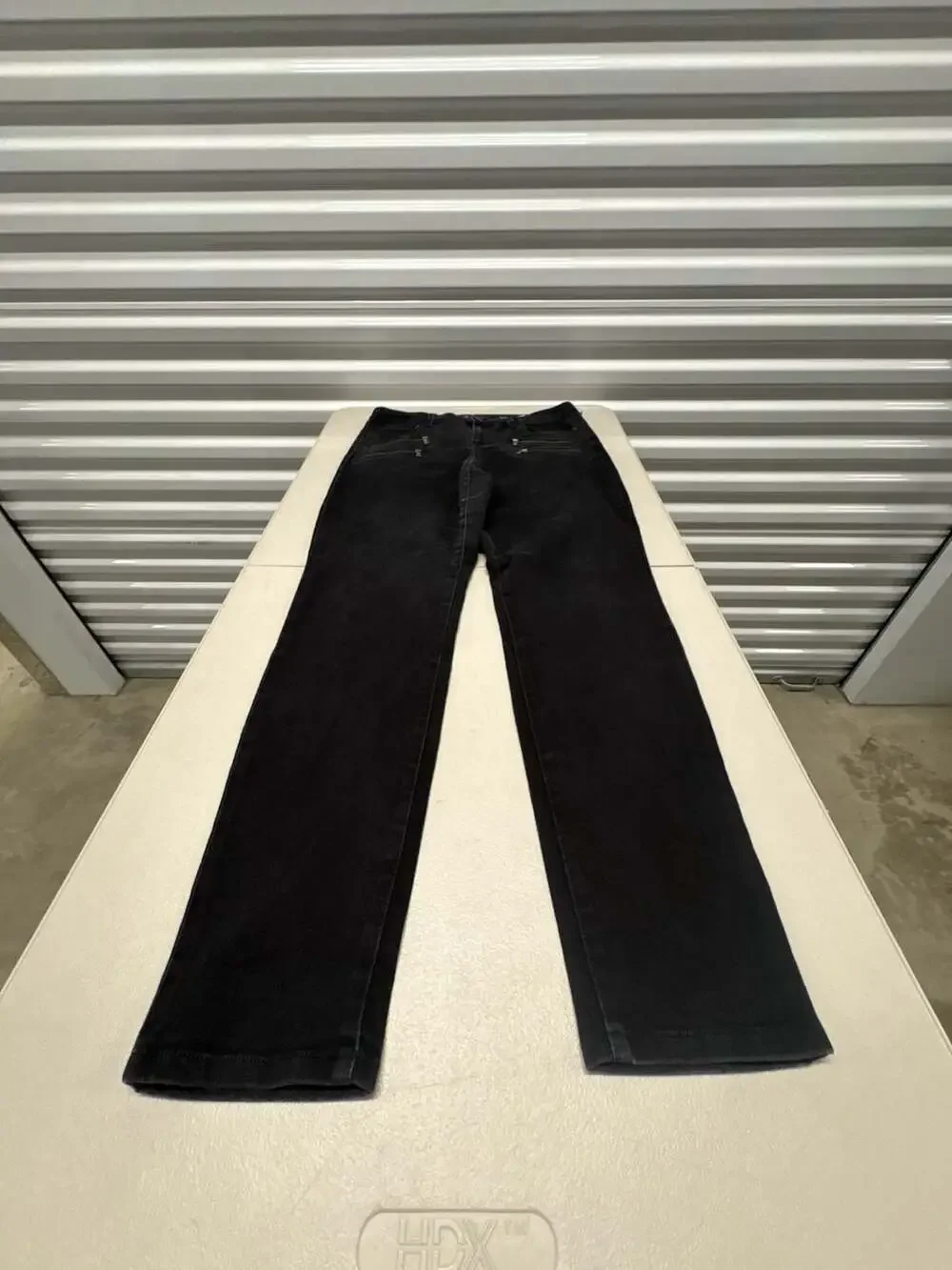 Stretch cotton denim pants in black